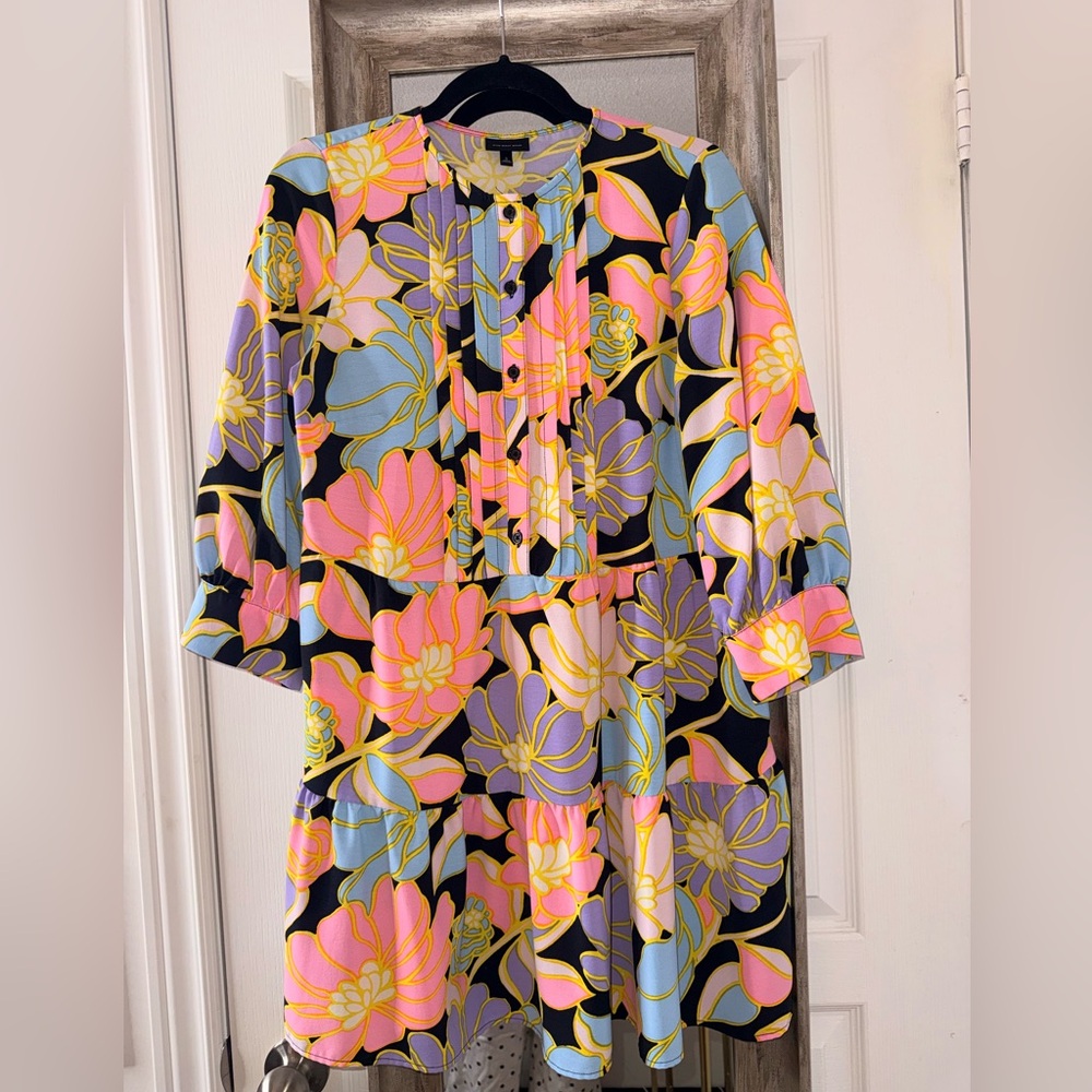 Who What Wear Bright Floral Black Shift Dress - Picture 2 of 13